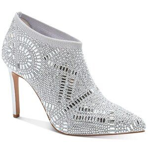 99$ Thalia Sodi Karmen Pointed Toe Rhinestone Ankle Booties Size 7.5 US White